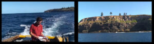Figure 2 The author conducting fieldwork Norfolk Island video still the author 2009